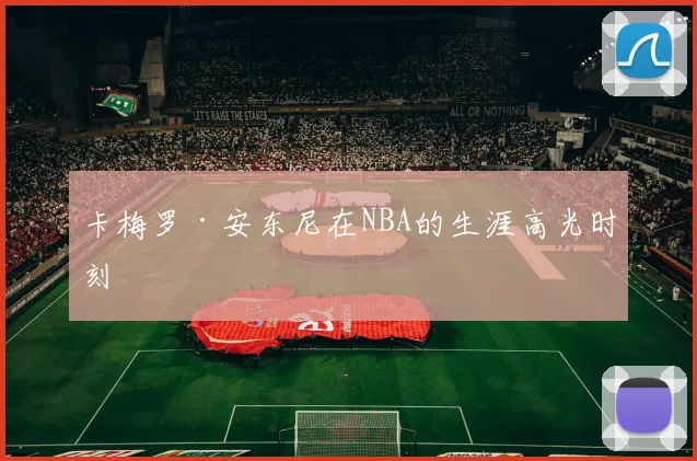 卡梅罗·安东尼在NBA的生涯高光时刻
